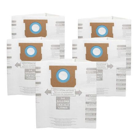 5 Pack 5-8 Gallon VAC Bags, VHBS VDBS HEPA Vacuum Cleaner Disposable Collection Filter Bags