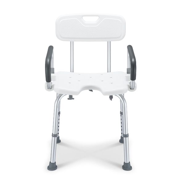 Shower Chair Seat Bath Stool Adjustable Bathroom Furniture Bathtub Seating Bench for Elderly Disabled with Arms 