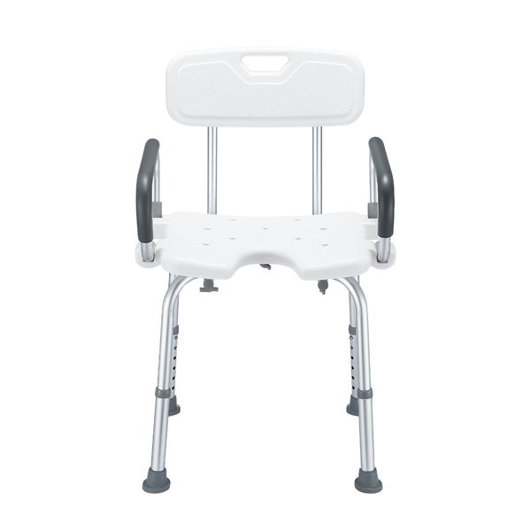 Shower Chair Seat Bath Stool Adjustable Bathroom Furniture Bathtub Seating Bench for Elderly Disabled with Arms 