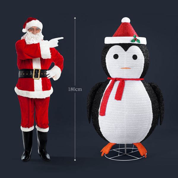 180cm Penguin Christmas Light LED Strip Xmas Decoration Home Display Outdoor House Holiday Ornament Folding 8 Flickering Effects