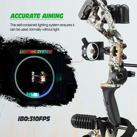 Compound Bow Arrow Archery Equipment Set Sports Hunting Target Shooting 20-55lbs Right Handed for Beginner Master Camo