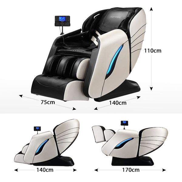 Massage Recliner Chair Therapy Zero Gravity Massager Shiatsu Massaging Machine Calf Leg Shoulder Neck Full Body Electric 4D Homasa