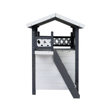 i.Pet Cat House Outdoor Shelter 77cm x 50cm x 73cm Rabbit Hutch Wooden Condo Small Dog Enclosure