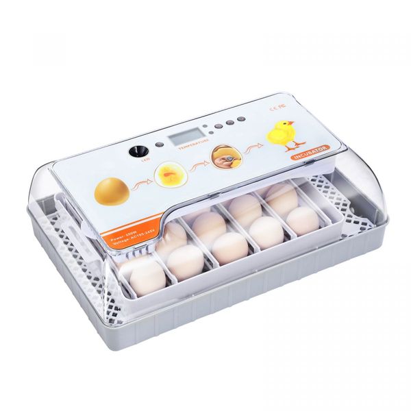 20 Egg Incubator Fully Automatic Hatching Turning Candler Machine for Chicken Quail Duck Poultry Bird Digital Turner Hatcher LED Light