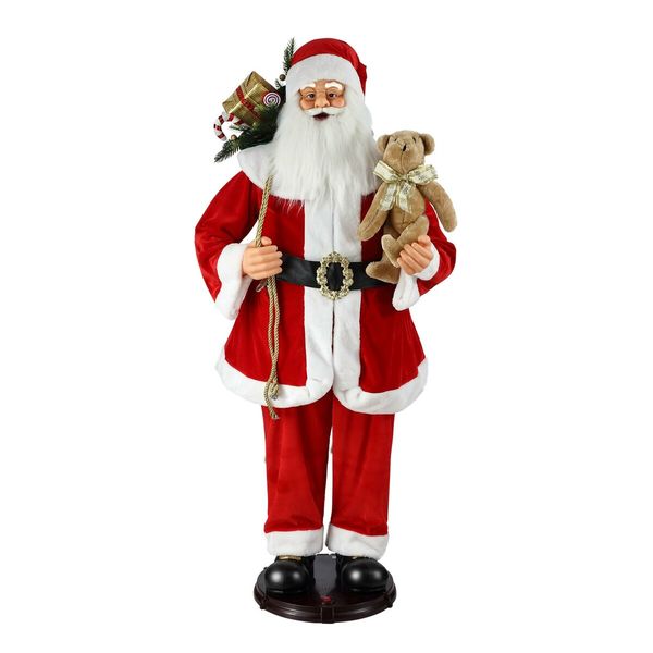 Solight 150cm Animated Singing Dancing Santa Claus Figurine Rocking Christmas Decoration Musical Display Figure Collapsible