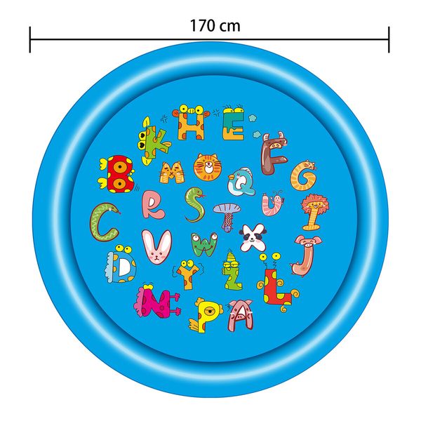 Sprinkler Water Mat Play Toy Beach Pool Kids Game Centre Pad Splash Spray Lawn Garden Backyard Outdoor 170cm