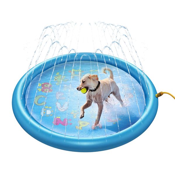 Sprinkler Water Mat Play Toy Beach Pool Kids Game Centre Pad Splash Spray Lawn Garden Backyard Outdoor 170cm