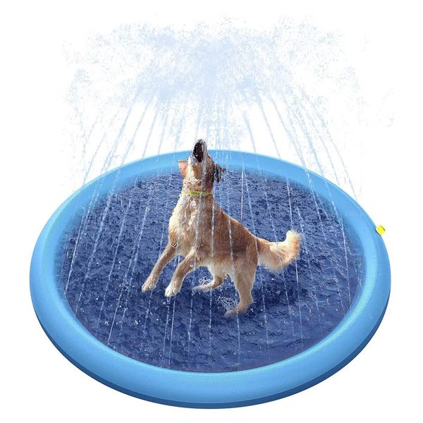 Sprinkler Play Mat Water Toy Dog Pool Beach Splash Pad Game Centre Spray Outdoor Lawn Garden Backyard Foldable 150cm for Children Pets