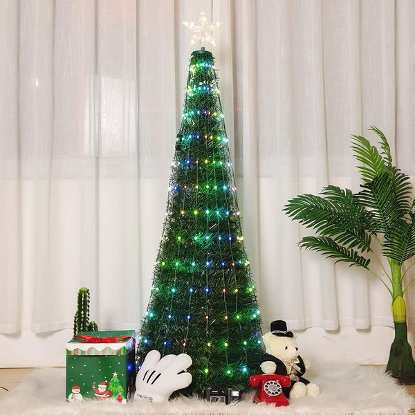 150cm Christmas Tree With Light RGB LED Artificial Xmas Spruce Decor Holiday Ornament Indoor Remote Control 18 Lighting Modes