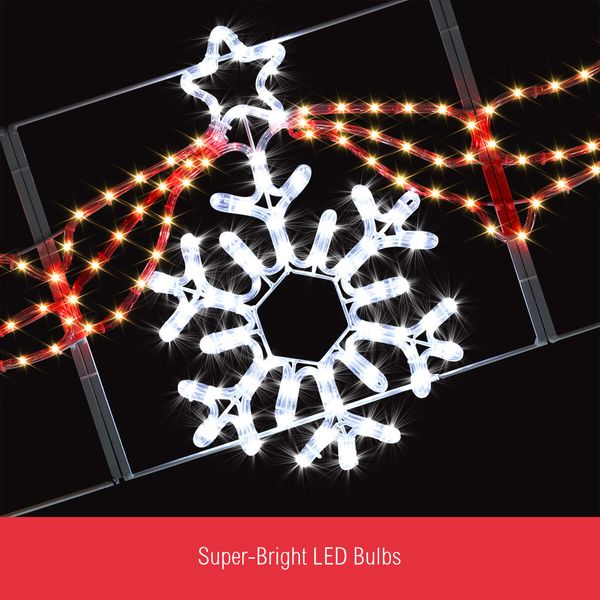 Christmas LED Light Decor Strip Rope Xmas Snowflake Bell Holiday Ornament Outdoor Indoor 145x53cm XL Size