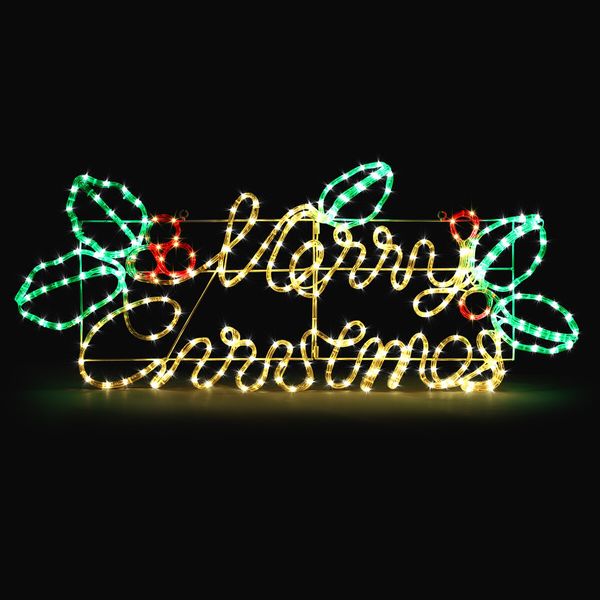 Merry Christmas Light LED Strip Rope Xmas Decor Holiday Ornament Outdoor Indoor Colourful 115x46cm L Size