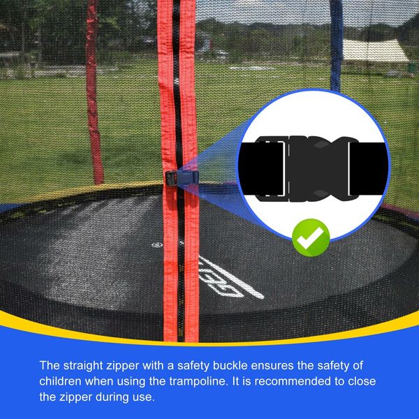 Genki 8ft Trampoline Kids Rebounder Bounce Jumping Round With Enclosure Basketball Hoop Ladder Indoor Outdoor