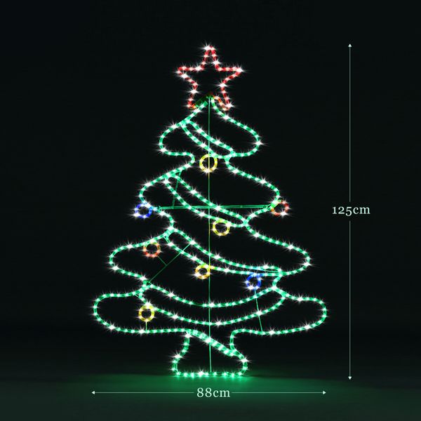 Solight Christmas Tree Light LED Strip Rope Xmas Decoration Holiday Ornament Outdoor Indoor IP65 125x88cm XL Size