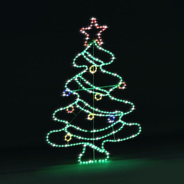 Solight Christmas Tree Light LED Strip Rope Xmas Decoration Holiday Ornament Outdoor Indoor IP65 125x88cm XL Size