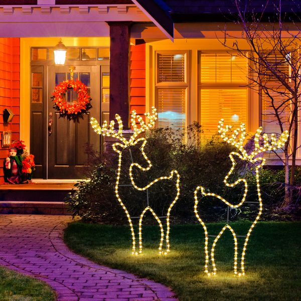 Solight Reindeer Christmas Light LED Strip Rope Xmas Holiday Ornament Outdoor Indoor IP65 88x50cm