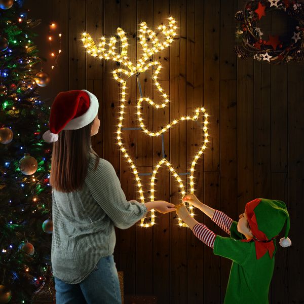 Solight Reindeer Christmas Light LED Strip Rope Xmas Holiday Ornament Outdoor Indoor IP65 88x50cm