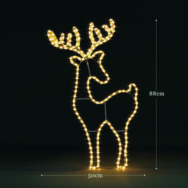 Solight Reindeer Christmas Light LED Strip Rope Xmas Holiday Ornament Outdoor Indoor IP65 88x50cm