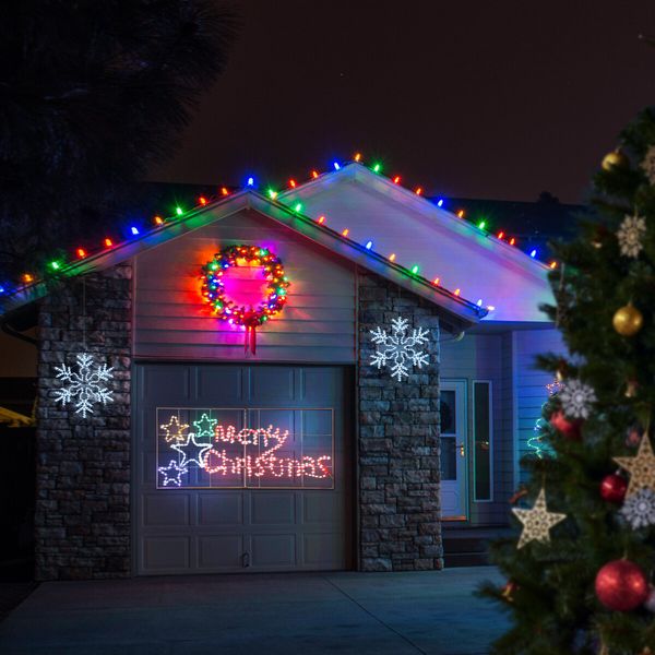 Solight Merry Christmas Light Xmas LED Rope Strip Decoration Holiday Ornament Indoor Outdoor IP65 130x60cm XL Size