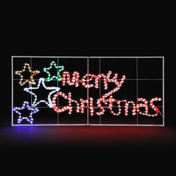 Solight Merry Christmas Light Xmas LED Rope Strip Decoration Holiday Ornament Indoor Outdoor IP65 130x60cm XL Size