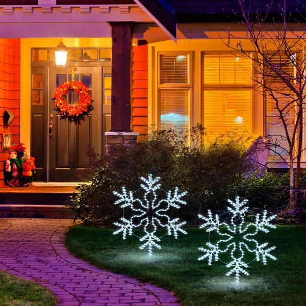 Solight Christmas LED Light Snowflake Strip Rope Xmas Decoration Holiday Ornament Outdoor Indoor IP65 80x75cm M size