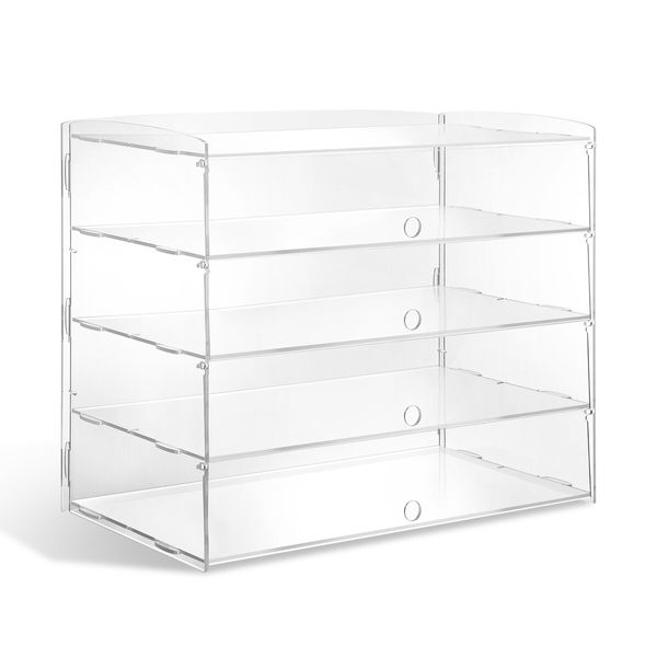 Cupcake Display Cabinet Acrylic Cake Bakery Shelf Unit Case 4 Tier Stand Model Donut Pastry Toy Showcase 5mm Thick Transparent