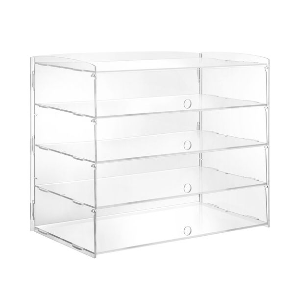 Cupcake Display Cabinet Acrylic Cake Bakery Shelf Unit Case 4 Tier Stand Model Donut Pastry Toy Showcase 5mm Thick Transparent