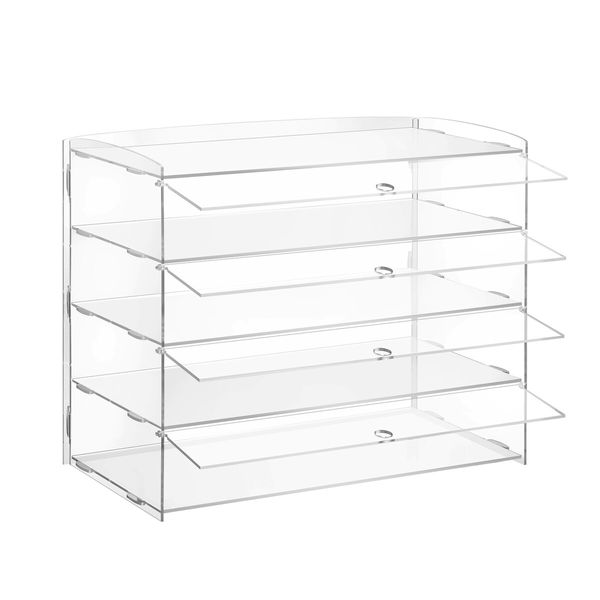 Cupcake Display Cabinet Acrylic Cake Bakery Shelf Unit Case 4 Tier Stand Model Donut Pastry Toy Showcase 5mm Thick Transparent