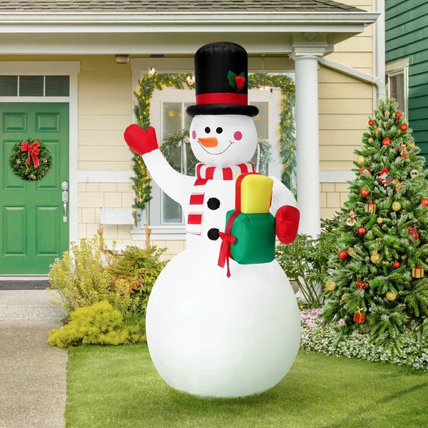 Christmas Decor Inflatable Snowman Decoration Xmas Light Holiday Ornament Blow Up Outdoor Party Garden Built In LED 180cm