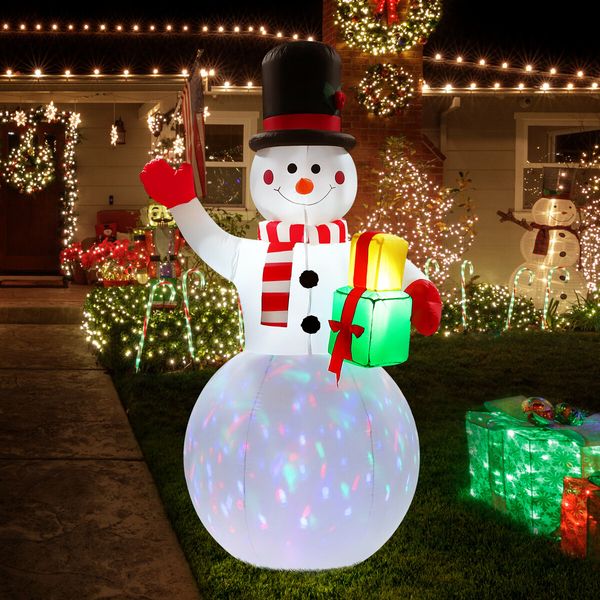 Christmas Decor Inflatable Snowman Decoration Xmas Light Holiday Ornament Blow Up Outdoor Party Garden Built In LED 180cm