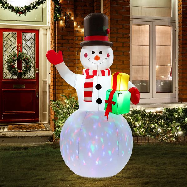 Christmas Decor Inflatable Snowman Decoration Xmas Light Holiday Ornament Blow Up Outdoor Party Garden Built In LED 180cm