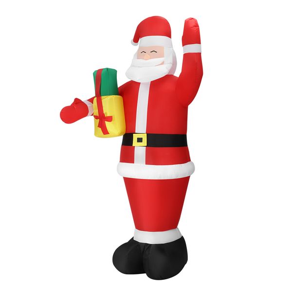 Christmas Santa Claus Decor Inflatable Decoration Xmas Light Holiday Ornament Blow Up Outdoor Indoor Garden Party Yard Built In LED 240cm