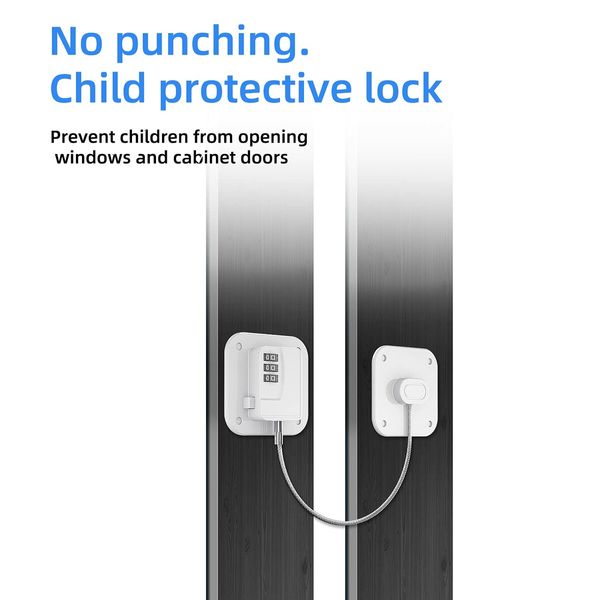 Heavy Duty Combination Fridge Lock, Child or Baby Proofing Lock for Cabinets, Closets (2 Pack)