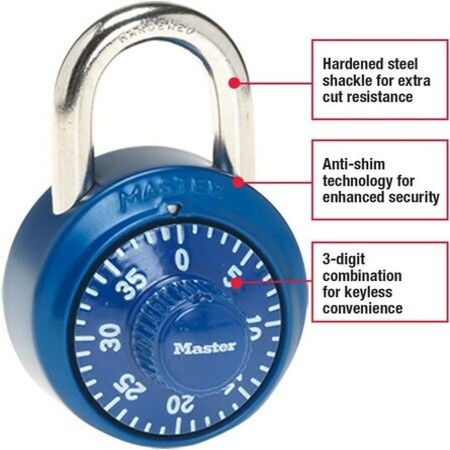 Combination Lock for Gym and School Locker, Purple