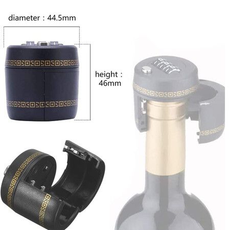 Bottle Password Code Lock Wine, Combination Lock Liquor Bottle Stopper (1 Pack)