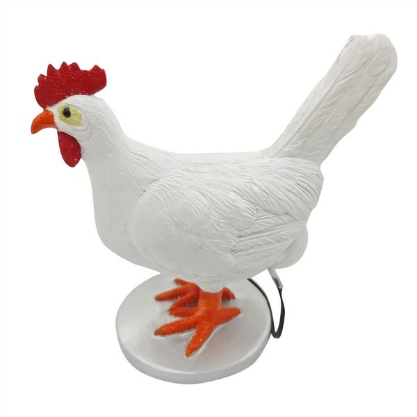 3D Chicken Statues Egg Lamp, Chicken Egg Night Light Table Lamp, Resin ,  Chicken Egg Look  LED Lamp, White