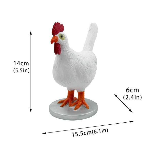 3D Chicken Statues Egg Lamp, Chicken Egg Night Light Table Lamp, Resin ,  Chicken Egg Look  LED Lamp, White