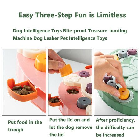 Puzzle Dog Toys Feeder Slow Increase Interactive Puppy IQ Food Dispenser Slowly Eat Non-Slip Bowl Pet Training Game(Pink)