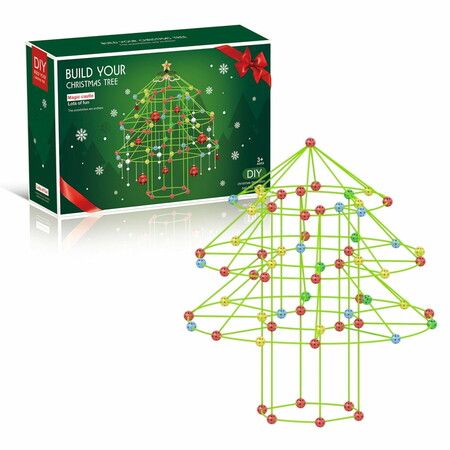 Fort Building Kit for Kids to DIY 3D Christmas Tree House Learning Toys Parent-kids Communication Imagination Game Gift