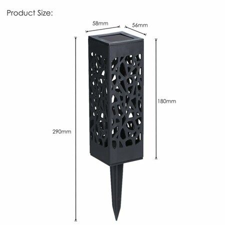 DC2V 0.06W Solar Powered Energy LED Lawn Lamp Outdoor Light 1 Pack Hollow-out Design Sensitive Light Sensor IP44 Water Resistance for Yard Patio Garden Courtyard - Warm Light