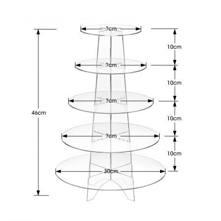 Acrylic Cupcake Stand 5 Tier Display Shelf Tower Unit Bakery Cake Donut Model Pastry Holder Round Clear for Wedding Party