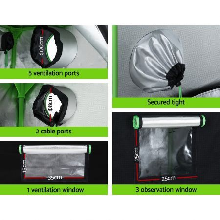 Greenfingers Grow Tent 120x60x210CM Height Adjustable Hydroponics Kit Indoor Grow System