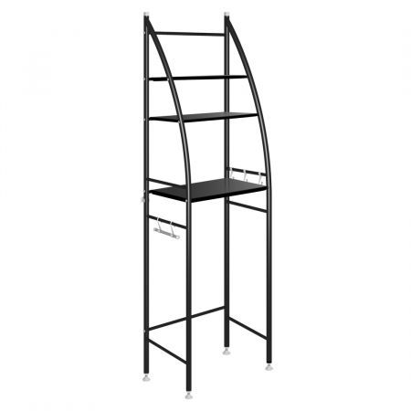 Duxta 3 Over Tiers Toilet Shelf Bathroom Rack Storage Stand Organiser Wash Machine Steel Black