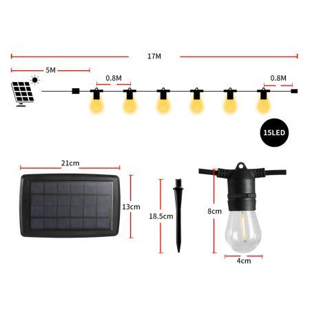 Solar LED Festoon String Lights