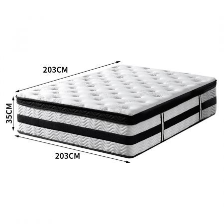 Dreamz Spring Mattress Bed Pocket Egg Crate Foam Medium Firm Super King 35CM