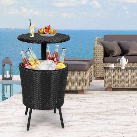 Levede Cooler Ice Bucket Table Bar Outdoor Rattan Furniture Patio Pool Storage