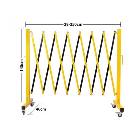 Expandable Portable Safety Barrier With Castors 350cm Retractable Isolation Fence