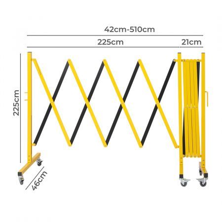 Expandable Portable Safety Barrier With Castors 510cm Retractable Isolation Fence