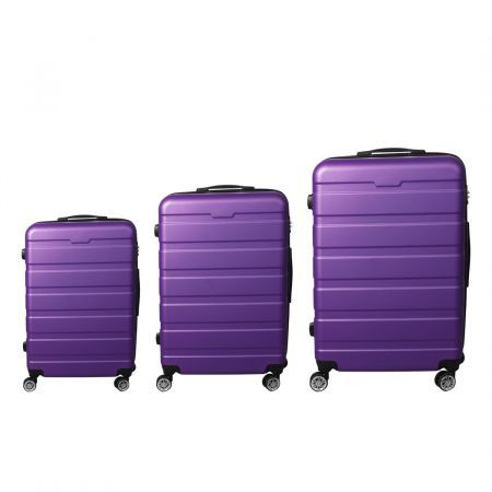 Slimbridge Luggage Suitcase Trolley 3Pcs set 20 24 28 Travel Packing Lock Purple