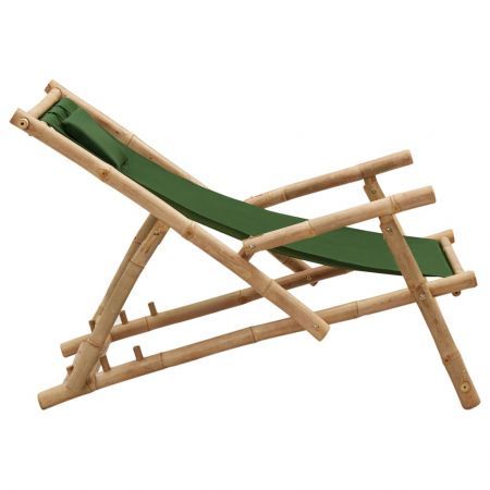 Deck Chair Bamboo and Canvas Green