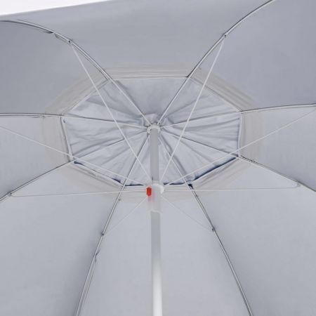 Beach Umbrella with Side Walls Blue 215 cm